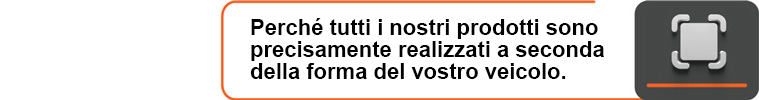 Perché tutti i nostri prodotti sono precisamente realizzati a seconda della forma del vostro veicolo.