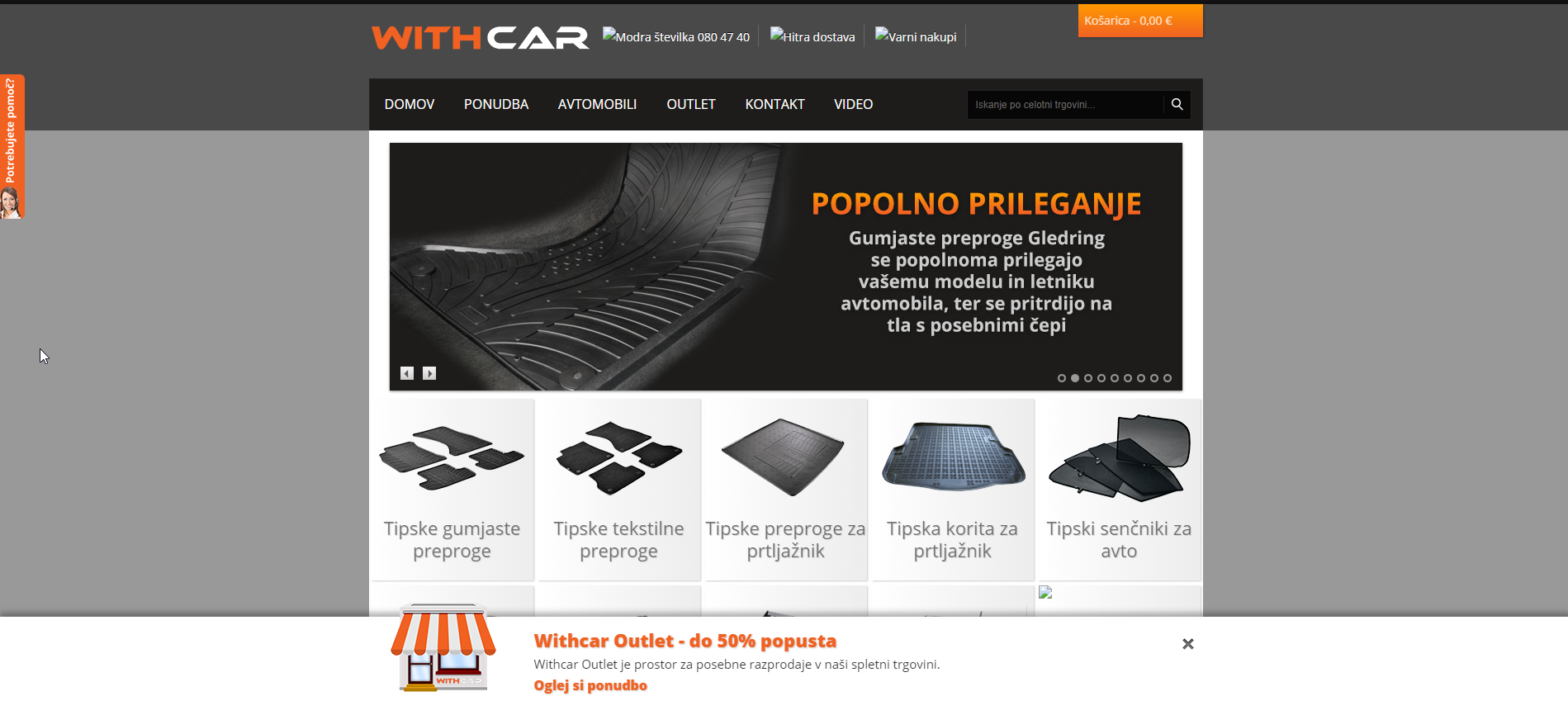 Creazione del negozio online Withcar.it